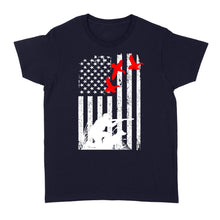 Load image into Gallery viewer, Duck hunting american flag, duck hunting dog NQSD39 - Standard Women's T-shirt