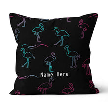 Load image into Gallery viewer, Colorful Neon Flamingo Custom Throw Pillow Personalized Home Decor Gifts LDT1191