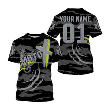 Load image into Gallery viewer, Custom green dirt bike jersey men women kids UPF30+ extreme motocross racing motorcycle off-road PDT221