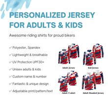 Load image into Gallery viewer, American adult kid BMX jersey Custom UPF30+ Patriotic riding gear USA Freeride Cycling shirt| SLC25